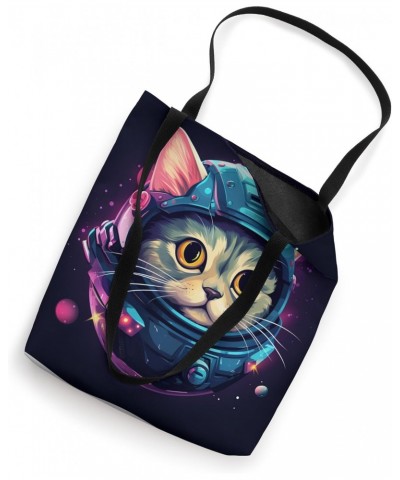 Spaceship Cat galaxy space Cat Alien Kitty Mom Dad Tote Bag $13.07 Totes