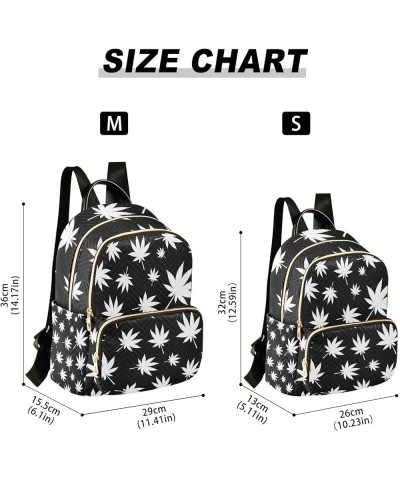 Women Backpack Dream Catcher Cute Watercolor Marijuana Black White Leaves Anti-Theft Travel Backpack with Luggage Belt Lightw...