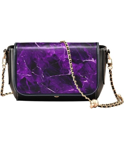 Black and White Paw Prints Womens Crossbody Bag Shoulder Bag with Adjustable Strap Women's Shoulder Handbags Purple Marble $2...