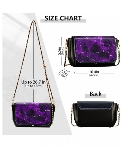 Black and White Paw Prints Womens Crossbody Bag Shoulder Bag with Adjustable Strap Women's Shoulder Handbags Purple Marble $2...