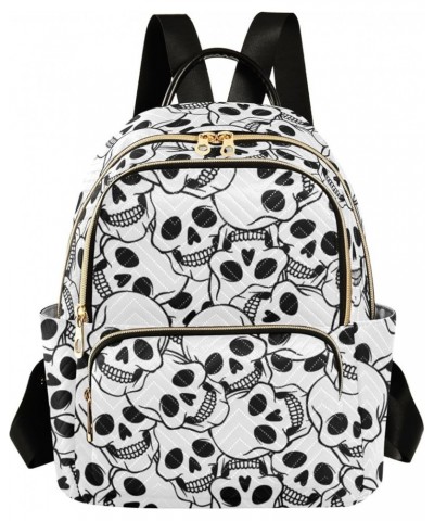 Travel Backpack Purse for Women Fashion Anti-theft Work Casual White Skulls Daypack Shoulder Bag Medium Size Small $16.28 Bac...