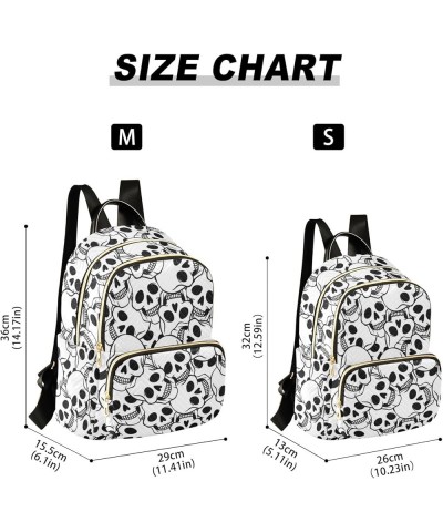 Travel Backpack Purse for Women Fashion Anti-theft Work Casual White Skulls Daypack Shoulder Bag Medium Size Small $16.28 Bac...