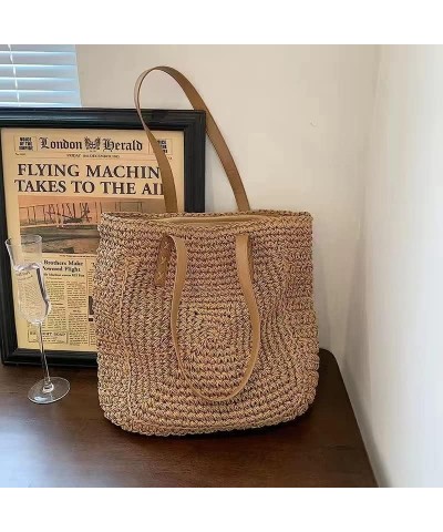 Straw Bag Large Woven Women Crossbody Summer Beach Tote Handbags Handle Shoulder Bag for Vacation (Color : H) N $13.69 Totes