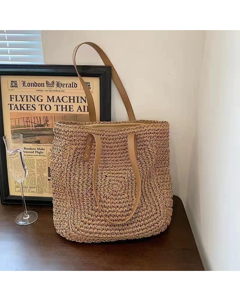 Straw Bag Large Woven Women Crossbody Summer Beach Tote Handbags Handle Shoulder Bag for Vacation (Color : H) N $13.69 Totes