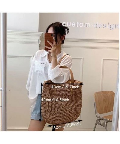 Straw Bag Large Woven Women Crossbody Summer Beach Tote Handbags Handle Shoulder Bag for Vacation (Color : H) N $13.69 Totes