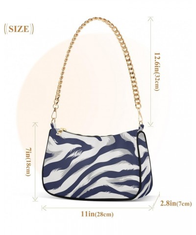 Women Chain Shoulder Purse Bag With Zipper Zebra Print Print, Animal Skin Hobo Tote Clutch Handbags with Chain Strap $18.59 T...