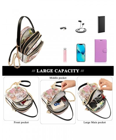 Chain Crossbody Bags for Women Rabbit Watercolor Bunny Family Quilted Shoulder Crossbody Handbags Travel Cross Body Cell Phon...