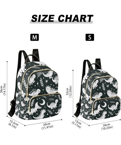 Mini Backpack Purse for Women, Cute White Lined Dinosaur Travel Bag Casual Daypack Shoulder Bag Small $14.08 Backpacks