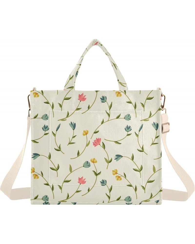 Green Pink Floral Pattern Women's Tote Handbags Top Handle Satchel Shoulder Bag Crossbody Bag for Office Travel M $16.49 Totes