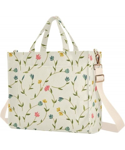 Green Pink Floral Pattern Women's Tote Handbags Top Handle Satchel Shoulder Bag Crossbody Bag for Office Travel M $16.49 Totes