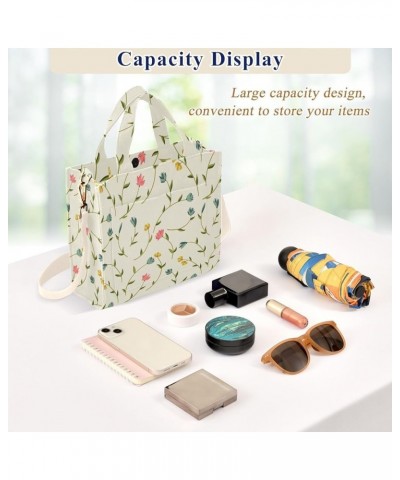 Green Pink Floral Pattern Women's Tote Handbags Top Handle Satchel Shoulder Bag Crossbody Bag for Office Travel M $16.49 Totes