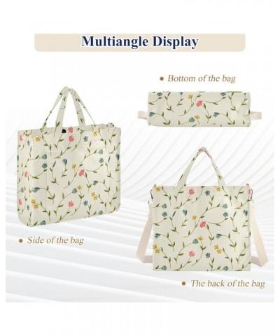 Green Pink Floral Pattern Women's Tote Handbags Top Handle Satchel Shoulder Bag Crossbody Bag for Office Travel M $16.49 Totes