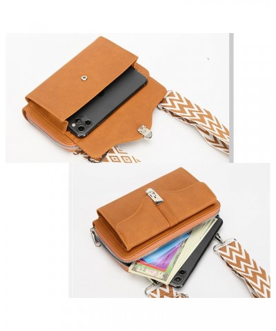 PU Leather Small Crossbody Bags for Women Cellphone Wallet Purses with Credit Card Slot Adjustable Strap-Brown $14.03 Crossbo...