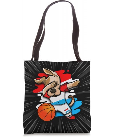 Dabbing Dog Luxembourg Basketball Fans Jersey Sport Lovers Tote Bag $12.23 Totes