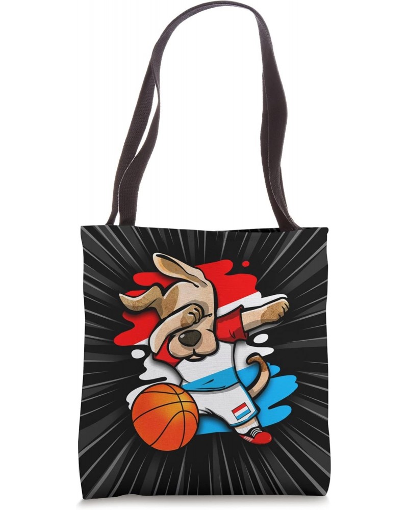 Dabbing Dog Luxembourg Basketball Fans Jersey Sport Lovers Tote Bag $12.23 Totes