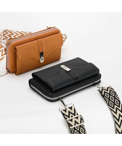 PU Leather Small Crossbody Bags for Women Cellphone Wallet Purses with Credit Card Slot Adjustable Strap-Brown $14.03 Crossbo...