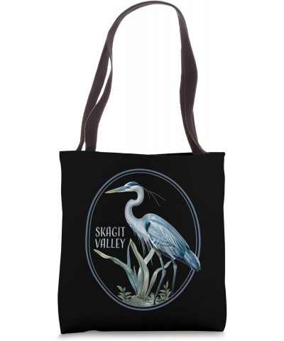 Skagit Valley WA Souvenir Birdwatching Heron Bird Blue Great Tote Bag $11.70 Totes