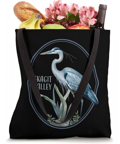 Skagit Valley WA Souvenir Birdwatching Heron Bird Blue Great Tote Bag $11.70 Totes