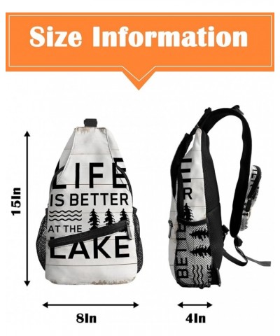 Sling Bag Crossbody Bag for Women Men Summer Tropical Plants Leaves Bless Our Home Waterproof Hiking Backpack Lightweight Che...