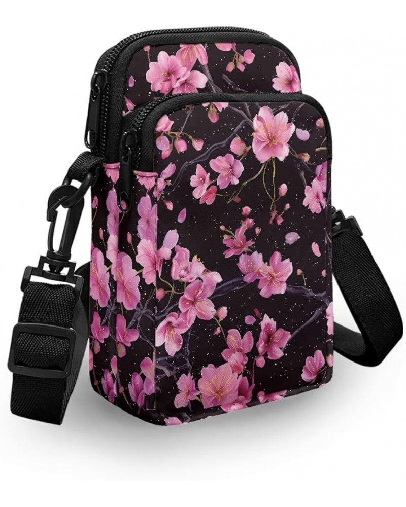 Womens Small Crossbody Bags Custom Cell Phone Purses Travel Pouch Shoulder Bag for Women Beautiful Plum Blossom $11.99 Crossb...