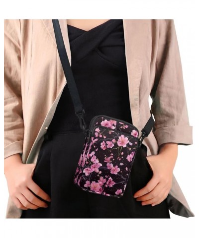 Womens Small Crossbody Bags Custom Cell Phone Purses Travel Pouch Shoulder Bag for Women Beautiful Plum Blossom $11.99 Crossb...