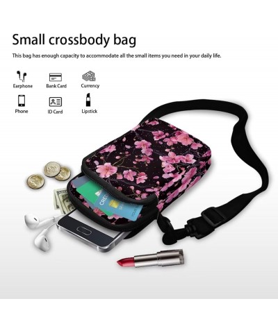 Womens Small Crossbody Bags Custom Cell Phone Purses Travel Pouch Shoulder Bag for Women Beautiful Plum Blossom $11.99 Crossb...