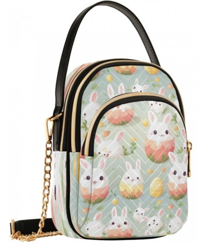 Happy Easter Rabbit 2 Crossbody Handbags for Women Casual Leather Shoulder Phone Purse $14.29 Crossbody Bags