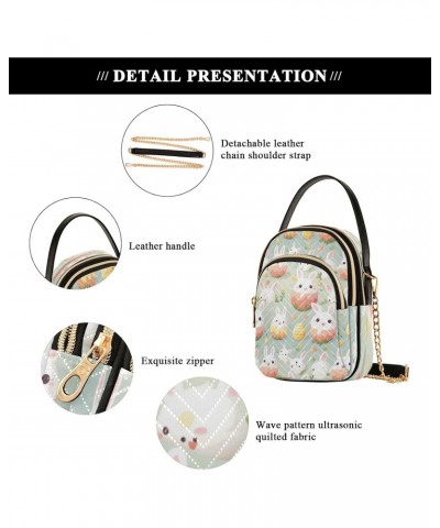 Happy Easter Rabbit 2 Crossbody Handbags for Women Casual Leather Shoulder Phone Purse $14.29 Crossbody Bags