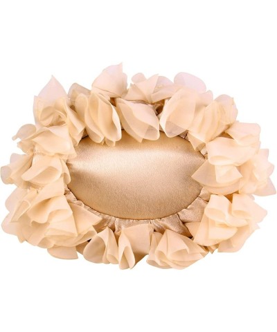 Women Floral Clutch Purses Satin Flower Evening Bag Party Prom Handbags Apricot $16.74 Evening Bags