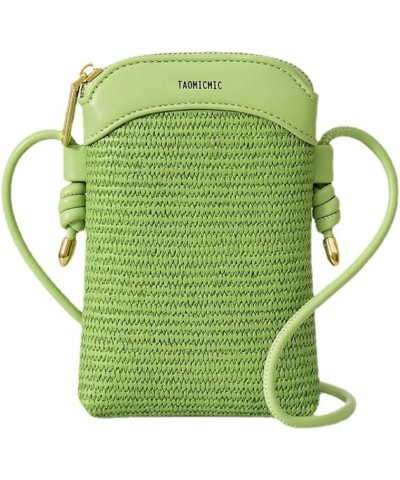 Crossbody Phone Bag for Women Straw Purse Wallet Ladies Cross Body Mini Handbags Clutch Green $12.39 Totes