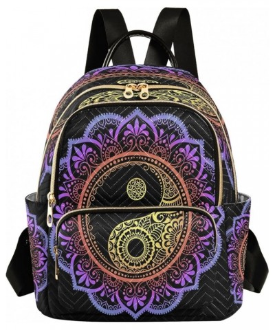 Backpack Purse for Women Mandala Flower Yin Yang, Mini Fashion Backpack Ethnic Lightweight Casual Daypack Shoulder Bag Travel...