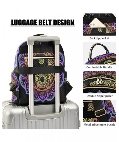 Backpack Purse for Women Mandala Flower Yin Yang, Mini Fashion Backpack Ethnic Lightweight Casual Daypack Shoulder Bag Travel...