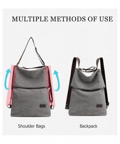 Canvas Shoulder Bag Hobo Bag Multifunctional Backpack, School Work Travel Ladies Handbag Wallet (Purple) Beige $21.55 Backpacks