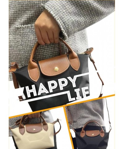 Mini Top Handle Purse for Women，Shoulder Tote Bags Crossbody Weekend Satchel Handbag With Strap White/Brown $24.18 Handbags