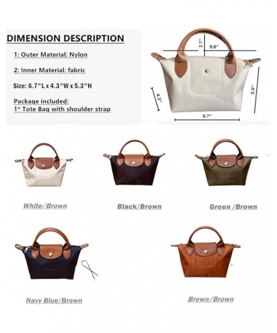 Mini Top Handle Purse for Women，Shoulder Tote Bags Crossbody Weekend Satchel Handbag With Strap White/Brown $24.18 Handbags