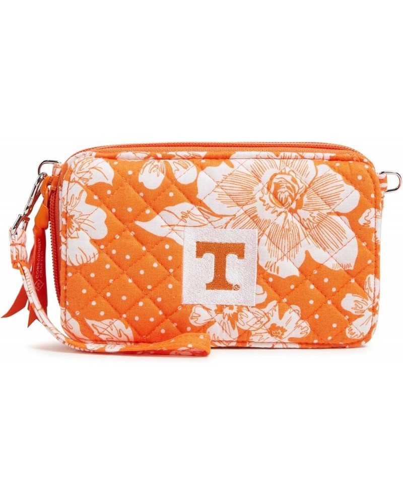 Cotton All in One Crossbody Purse with RFID Protection Orange/White Rain Garden With University of Tennessee - Recycled Cotto...