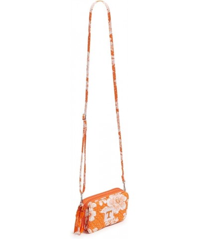 Cotton All in One Crossbody Purse with RFID Protection Orange/White Rain Garden With University of Tennessee - Recycled Cotto...