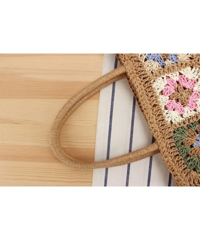 Straw Tote Bag for Women Summer Woven Aesthetic Hobo Bag Crochet Straw Beach Floral Shoulder Bag Casual Crossbody Bag Beige $...