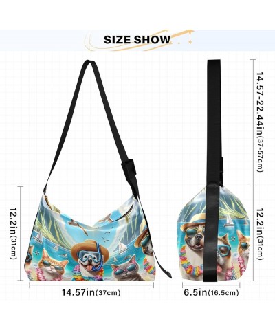 Blot Cat Cartoon Shoulder Bag Crossbody Large Crossbody Bags for Women Shoulder Purse Leather Bags for Women Hawaii Funny Pet...