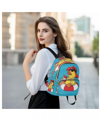 Backpack Purse for Women Funny Yellow Duck, Mini Fashion Backpack Relaxing Lightweight Casual Daypack Shoulder Bag Travel Bac...