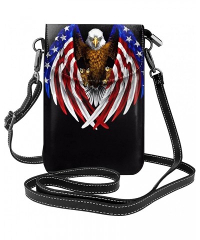 Abstract curves Small Cell Phone Purse - Handbag with Adjustable Strap for Shopping and Multifunctional Use Usa Flag Patrioti...