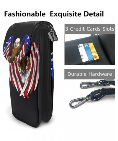 Abstract curves Small Cell Phone Purse - Handbag with Adjustable Strap for Shopping and Multifunctional Use Usa Flag Patrioti...