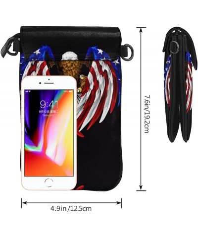 Abstract curves Small Cell Phone Purse - Handbag with Adjustable Strap for Shopping and Multifunctional Use Usa Flag Patrioti...