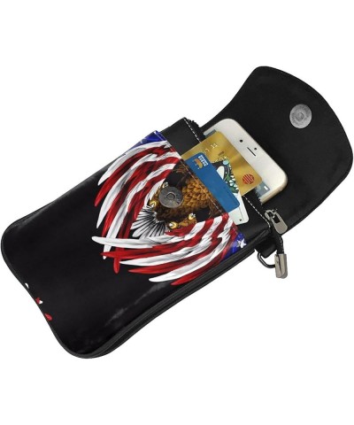 Abstract curves Small Cell Phone Purse - Handbag with Adjustable Strap for Shopping and Multifunctional Use Usa Flag Patrioti...