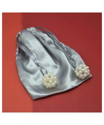 Pearl Bag Crystal Pearl Purse Handmade Weave For Women Handbag Acrylic Beaded Bags White $29.20 Handbags