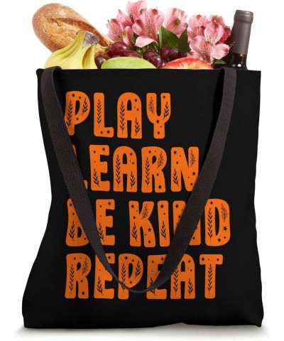 Play Learn Be Kind Repeat Plant Lovers Unity Day 2023 Orange Tote Bag $11.25 Totes