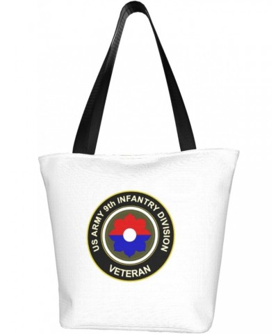 Army Veteran 9th Infantry Division Women'S Casual One Shoulder Carry Shopping Bag Large Capacity Working Storage Handbag $21....