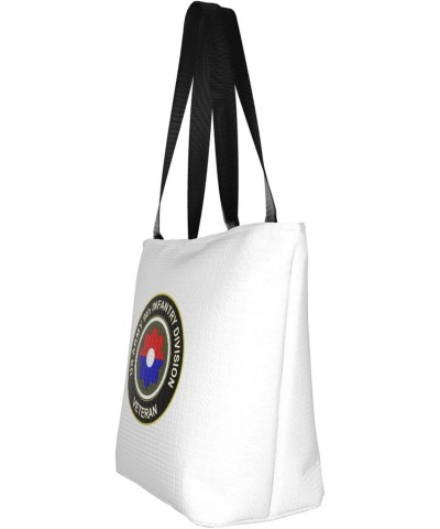 Army Veteran 9th Infantry Division Women'S Casual One Shoulder Carry Shopping Bag Large Capacity Working Storage Handbag $21....