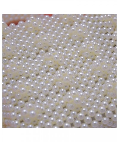 Pearl Bag Crystal Pearl Purse Handmade Weave For Women Handbag Acrylic Beaded Bags White $29.20 Handbags