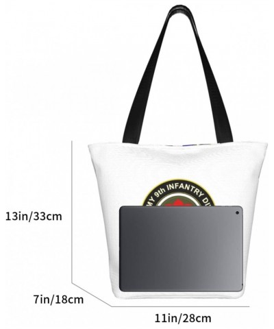 Army Veteran 9th Infantry Division Women'S Casual One Shoulder Carry Shopping Bag Large Capacity Working Storage Handbag $21....